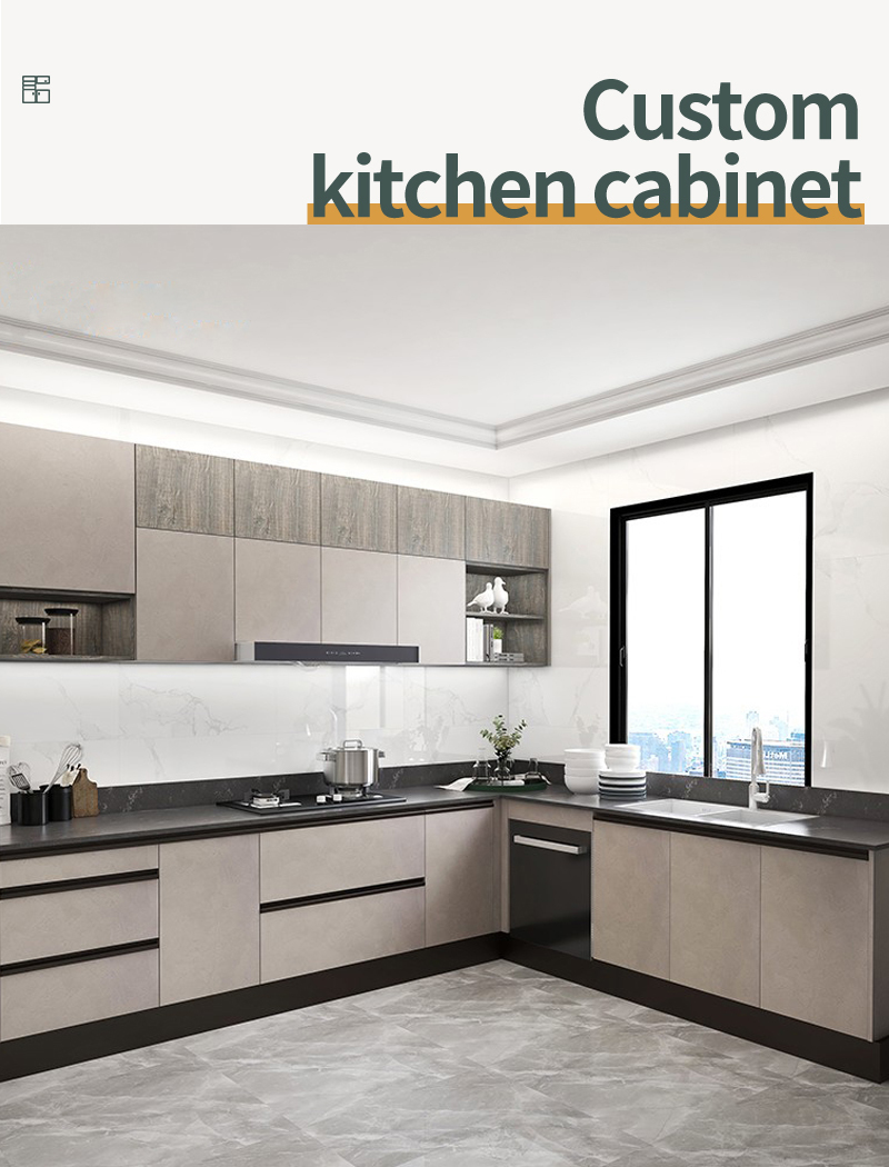 Modern Style Melamine With Particle Board Simple Design Kitchen Cabinet Gk 808