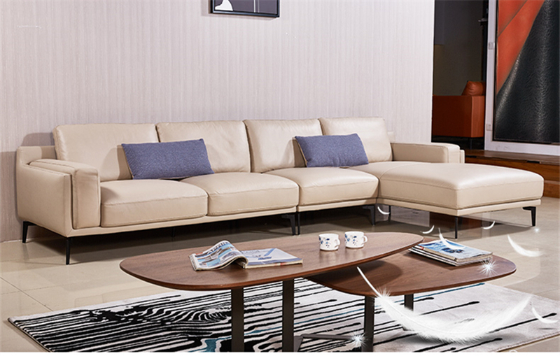 Oml 807 Living Room Nordic Modern, Modern Italian Leather Sofa