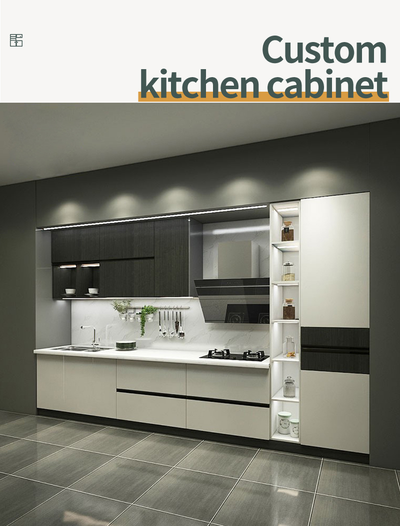 Modern Style Melamine With Particle Board Simple Design Kitchen Cabinet Gk 896