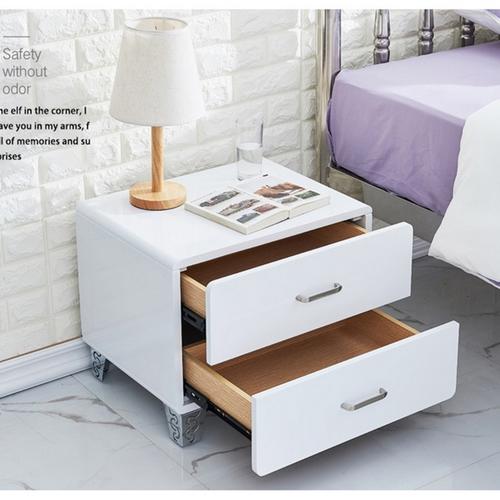 Oml 551 Modern Simple And Light Luxury Style Solid Wood Drawers Piano Paint Hardware Table Legs Modern Light Luxury Bedside Table