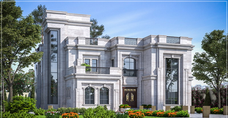 Exterior Design - Neoclassical Villa - Abu Dhabi ECS1029