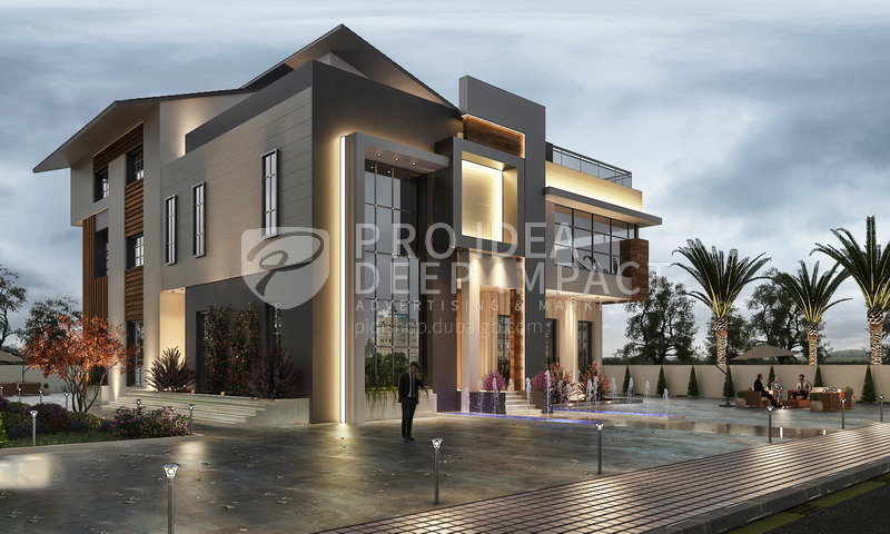 Exterior Design Modern Villa In Oman Ems1031