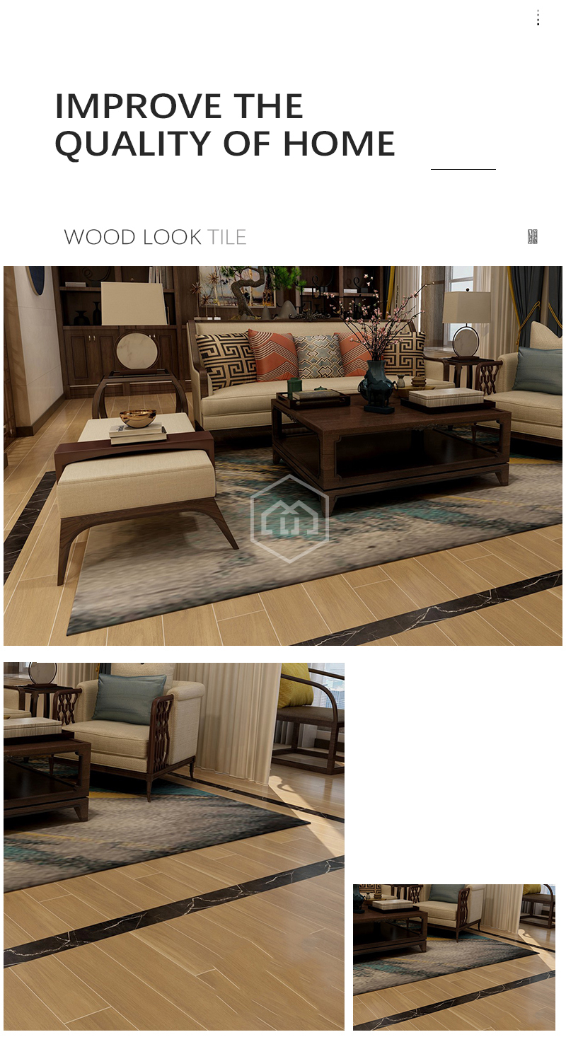 Living Room Imitation Solid Wood Floor Tiles Nordic Wood Grain Tiles 150x800mm My