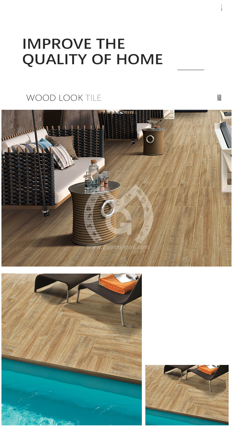 Nordic All Ceramic Wood Grain Tile Living Room Balcony Floor Tile My1022 200mm1000mm