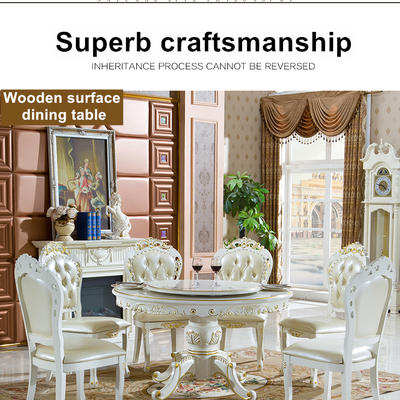 Ytj 825 Restaurant High End European Classical Dining Table Round With Turntable Household American Hand Carved Tripod Ytj 825 Restaurant High End European, European Round Table