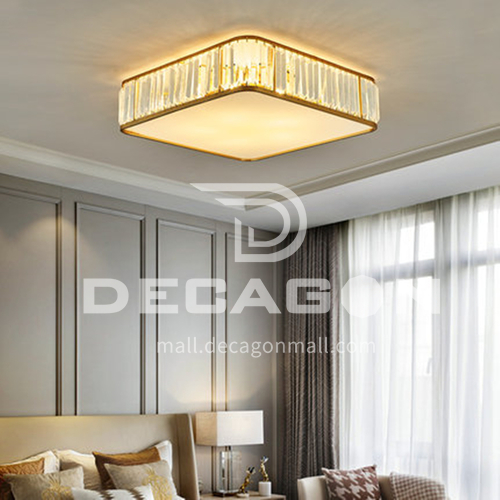 Bedroom crystal ceiling lamp modern household corridor living room lamp light luxury square lamp LG-X126