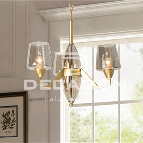 American style chandelier living room simple glass lampshade dining room lamp creative home bedroom lamp WX-D9070