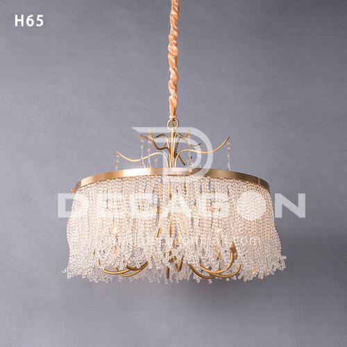 Bedroom Crystal Dining Room Postmodern Creative Personality Bead Chain Light Luxury Living Room American Chandelier-WX-D9126