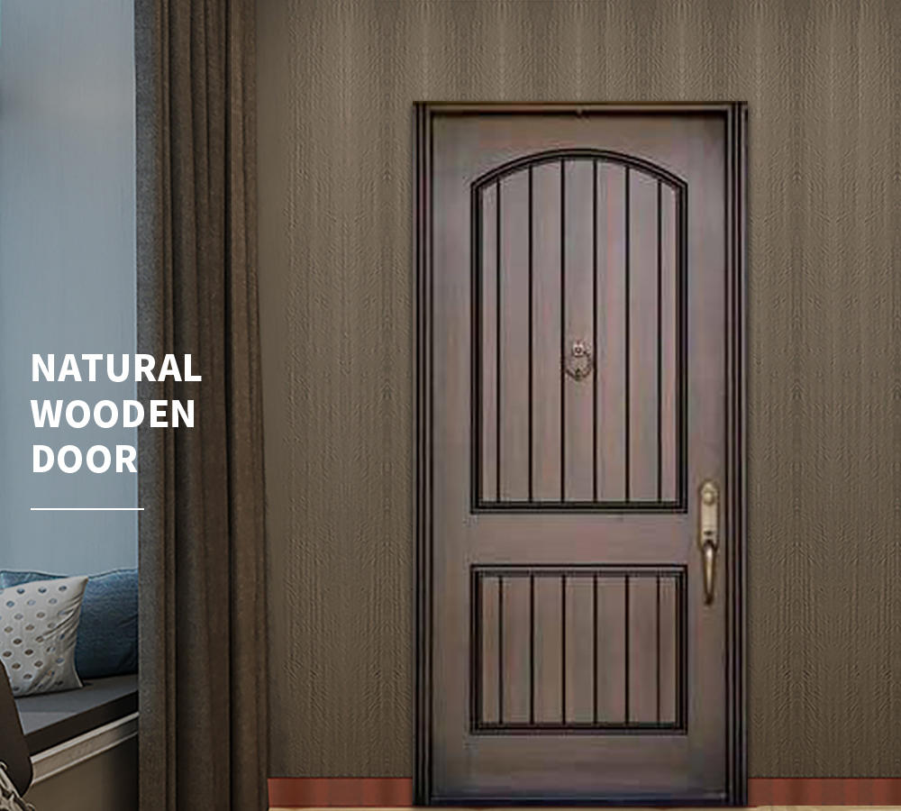 B Modern Popular Room Door Walnut Natural Solid Wood Door Villa Interior Door 14