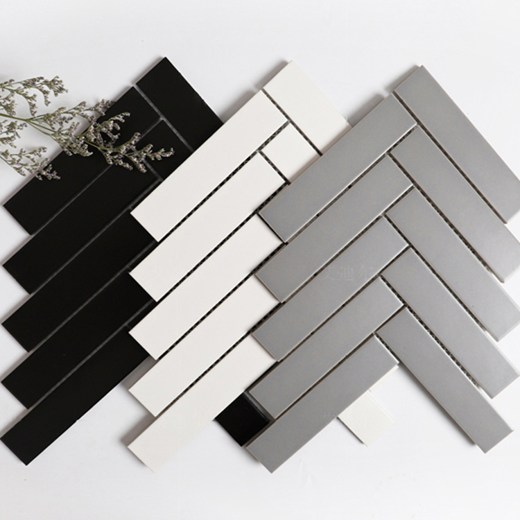 Nordic minimalist long strip mosaic tiles solid color Nordic minimalist long strip mosaic tiles solid color