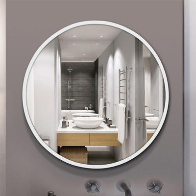 Nordic Style Solid Wood Frame Oval Makeup Mirror Bathroom Wall Mounted Nordic Style Solid Wood Frame Oval, Wood Frame Bathroom Mirror Oval