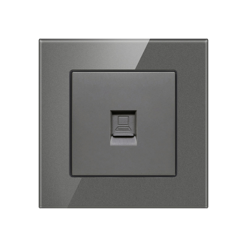 Tempered Glass Socket F71B-Network socket-Grey