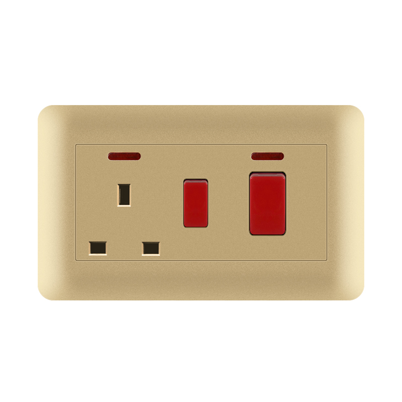 Plastic Socket TH+TJ-UK Socket Kitchen Switch-Gold