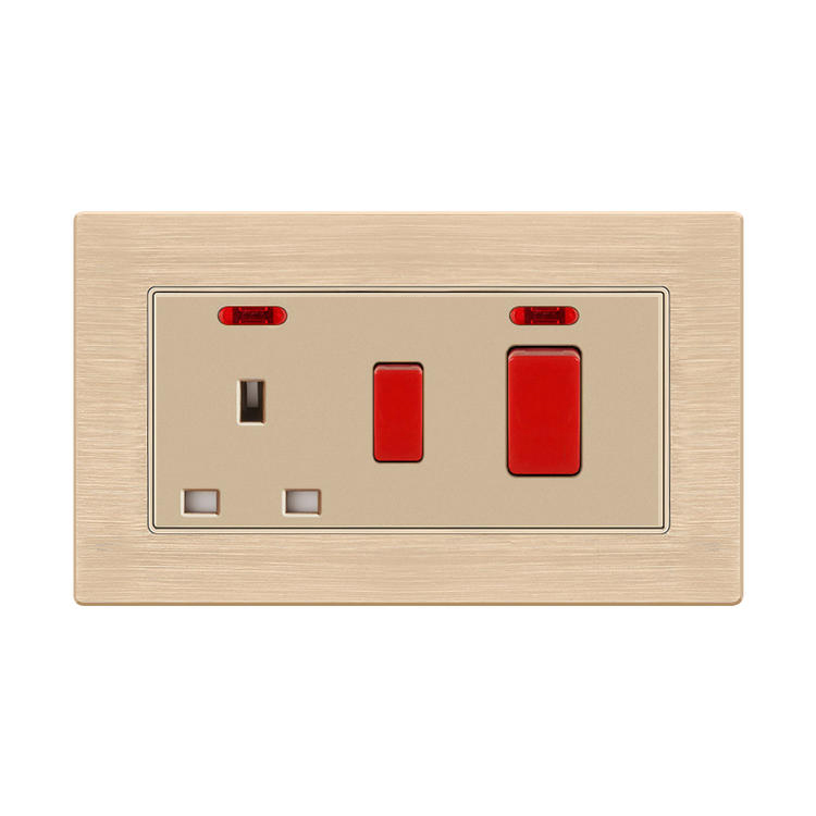 Aluminium Socket F71A-UK Socket Kitchen Switch-Gold