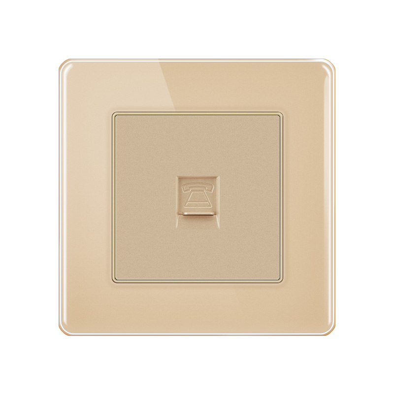 Tempered Glass Switch ABG-Telephone Socket-GOLD