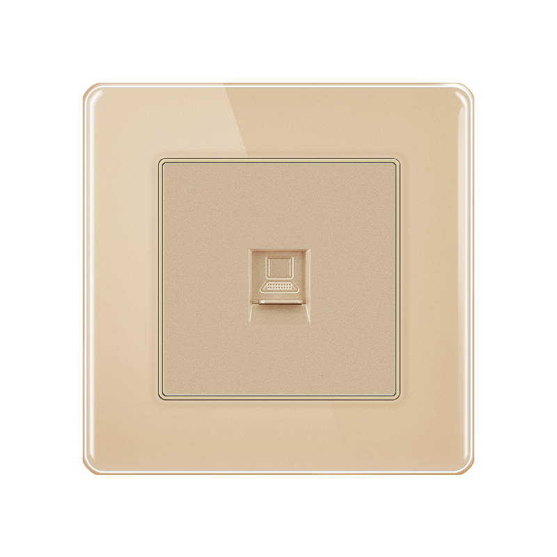 Tempered Glass Switch ABG-Network Socket-GOLD